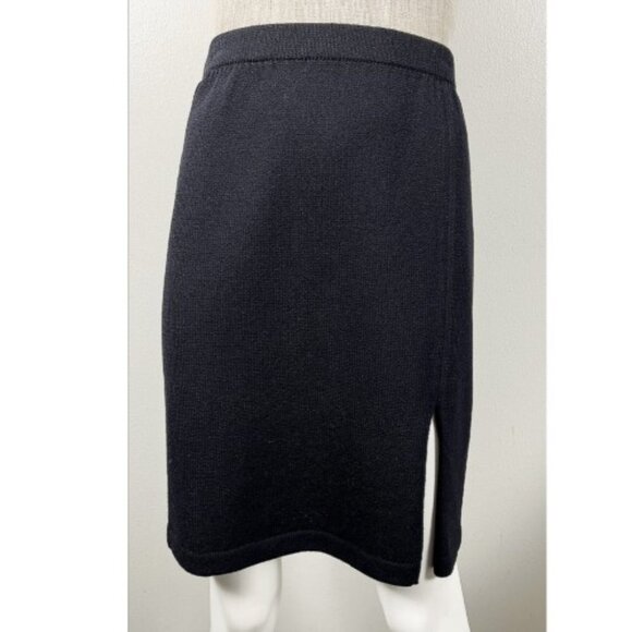 St. John Collection Dresses & Skirts - ST. JOHN SJK SANTANA KNITS BLACK FRONT SLIT SKIRT 2